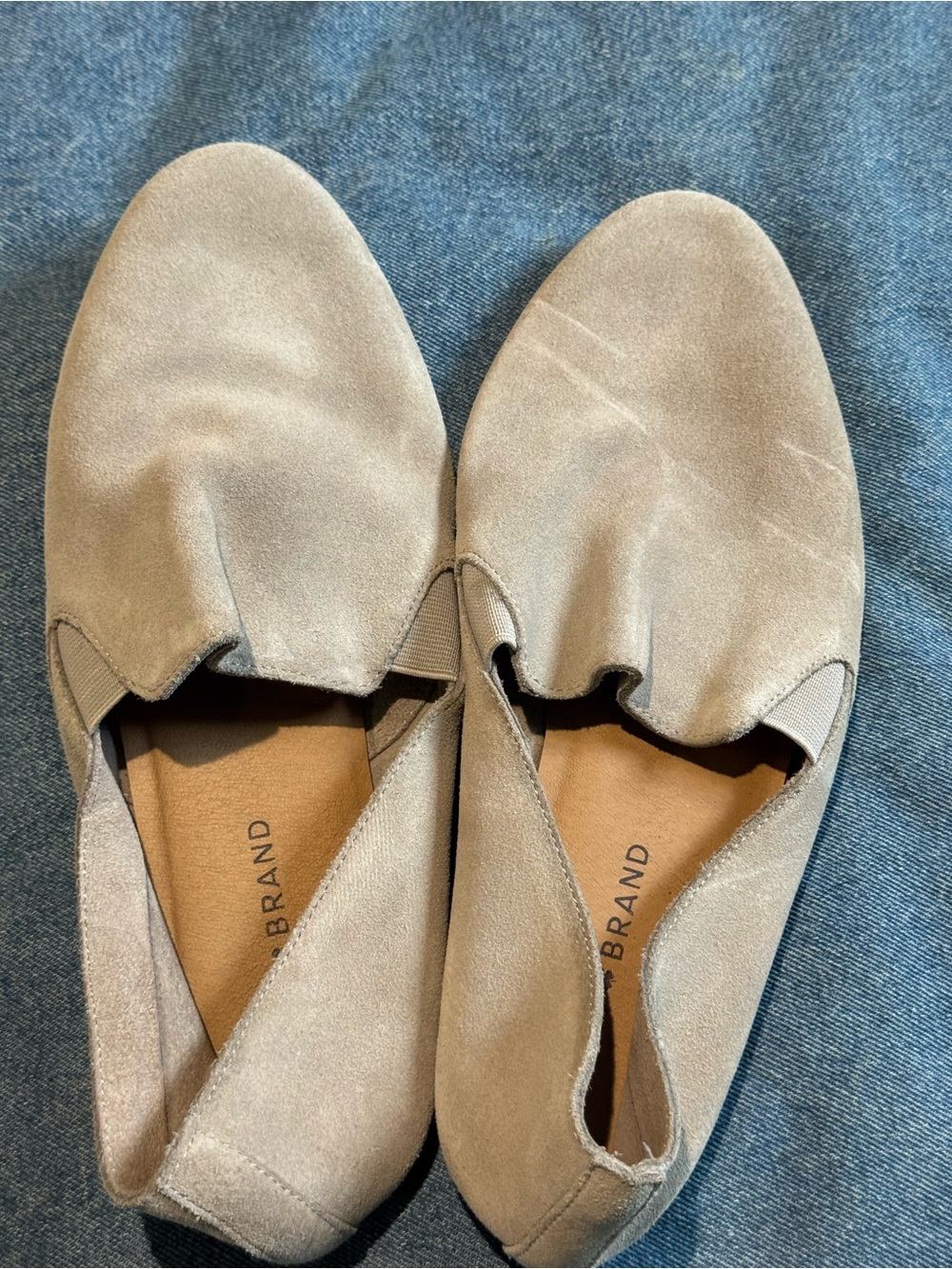 Lucky Brand Women's Slip-On Suede Loafers in Taupe